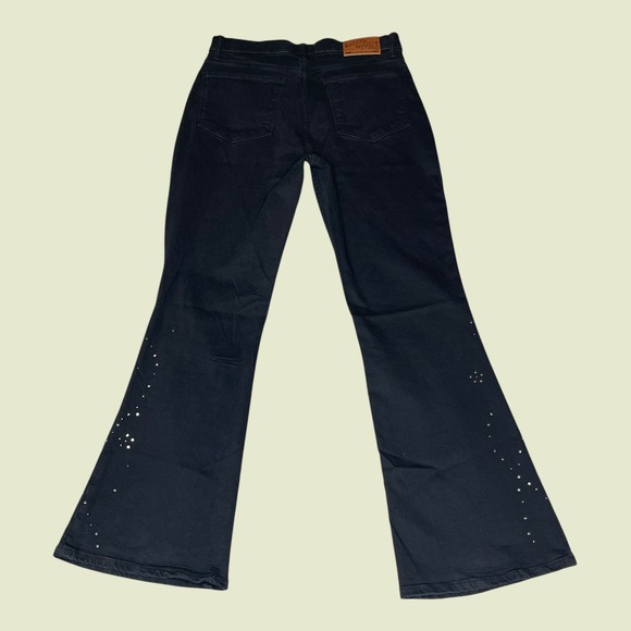 NWOT Lucky Brand Legend Stevie High Rise Flare Jeans Black Rhinestone 10/30R - Picture 2 of 12
